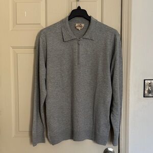 Hermes Gray Zip Polo Shirt